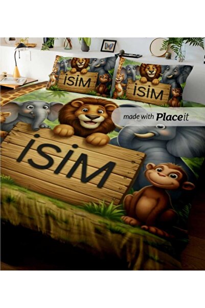 Elmas Dizayn Children's Youth Boys and Girls Bedding Set 160*240 cm Name Prin...