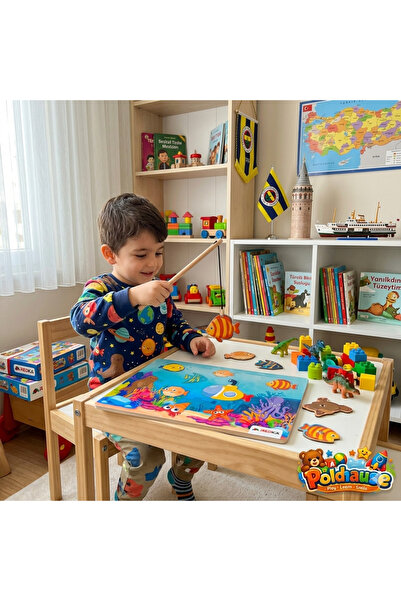 Redka/KumToys Eğitici Ahşap Mıknatıslı Balık Tutma Oyunu