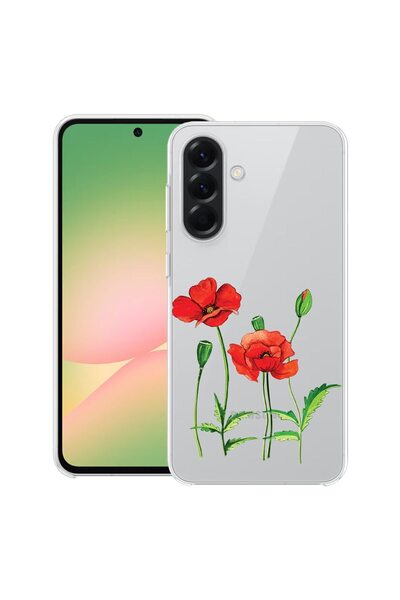 bestcase Θήκη για Samsung Galaxy S25 FE με Σχέδιο Κόκκινο Παπαρούνι, Διαφανής...