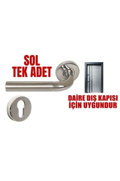 Verona Saten Nikel Yale Sol Tipi Paslanmaz Kapı Kolu