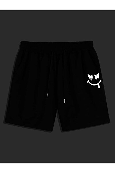 CLASSY.MODA Unisex γραφικά τυπωμένα μαύρα σορτς Streetwear Άνετη εφαρμογή