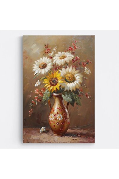OEM Tablou pe pânză Flori WOWCanvas, Buchet cu Margarete și Floarea-soarelui,...