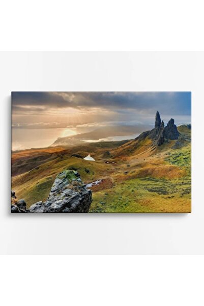 OEM Tablou pe pânză premium WOWCanvas, Peisaj montan scoțian, 120 x 80 cm