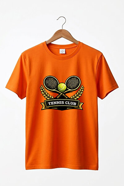 onsrawear تي شيرت قطني أساسي للجنسين بتصميم ريترو تنس كلوب مطبوع عليه رسومات ...