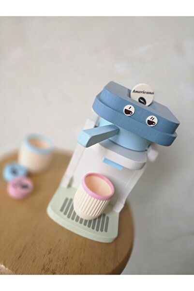 Plywoody Toys and More Ahşap Oyuncak Kahve Makinesi Seti