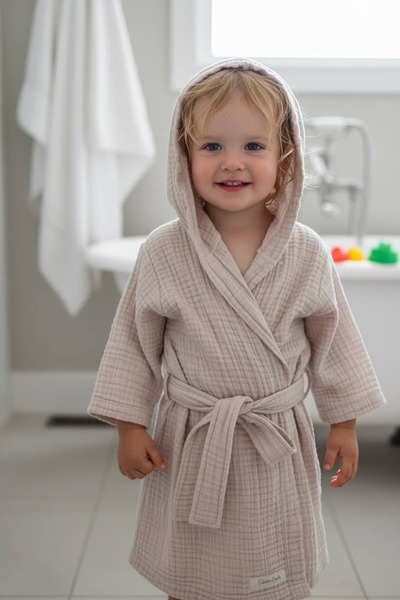 Petite Étoile 4 Katlı Müslin Bebek Bornoz % 100 Pamuk