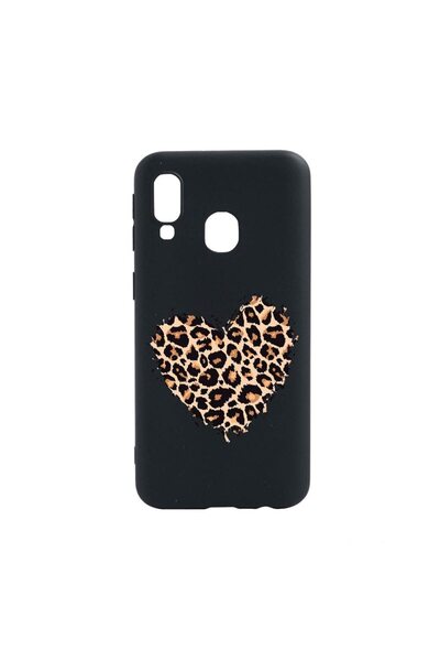 bestcase Θήκη σιλικόνης συμβατή με Samsung Galaxy A40, Σχέδιο Καρδιά Λεοπάρδα...