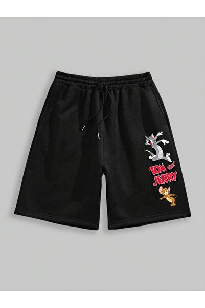 CLASSY.MODA Unisex γραφικά τυπωμένα μαύρα σορτς Streetwear Άνετη εφαρμογή