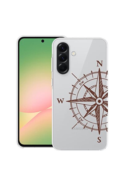 bestcase Калъф за Samsung Galaxy M56 с дизайн Компас, Прозрачен тънък силикон...