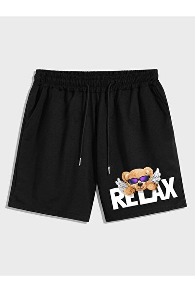 CLASSY.MODA Unisex γραφικά τυπωμένα μαύρα σορτς Streetwear Άνετη εφαρμογή