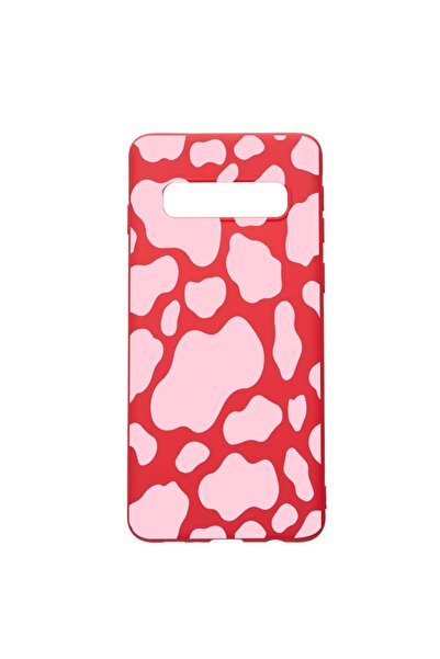 bestcase Θήκη σιλικόνης συμβατή με Samsung Galaxy S10 Plus, Ροζ Αγελάδα, ανθε...