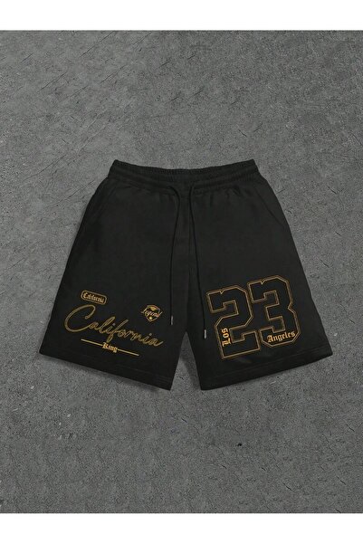 CLASSY.MODA Unisex γραφικά τυπωμένα μαύρα σορτς Streetwear Άνετη εφαρμογή