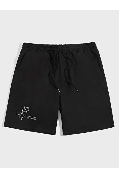 CLASSY.MODA Unisex γραφικά τυπωμένα μαύρα σορτς Streetwear Άνετη εφαρμογή