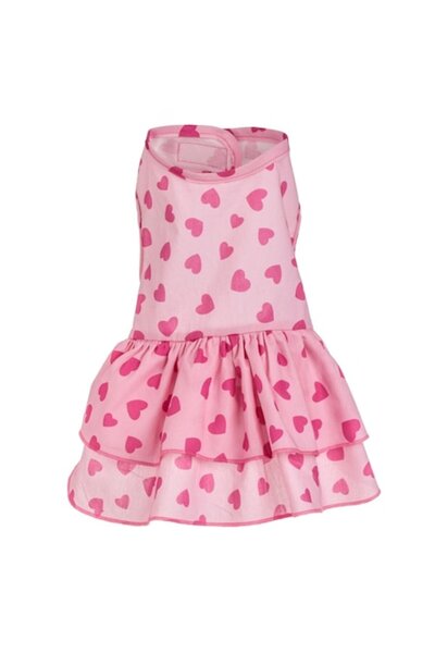 OEM Pink heart Printed dress for dog
