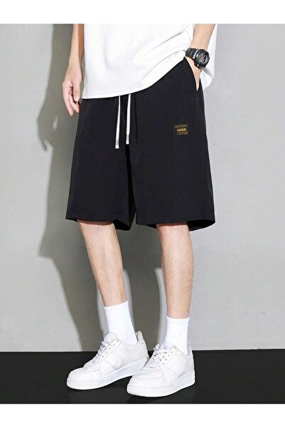 CLASSY.MODA Unisex γραφικά τυπωμένα μαύρα σορτς Streetwear Άνετη εφαρμογή