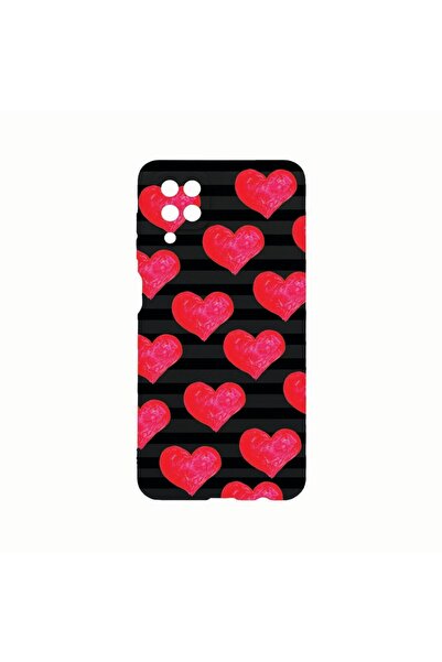 bestcase Θήκη σιλικόνης, Συμβατή με Samsung Galaxy A12, σχέδιο καρδιές, Ανθεκ...