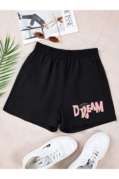 CLASSY.MODA Unisex γραφικά τυπωμένα μαύρα σορτς Streetwear Άνετη εφαρμογή