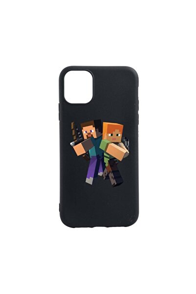 bestcase Husa Silicon Compatibila cu Apple iPhone 13 Mini, Minecraft, reziste...