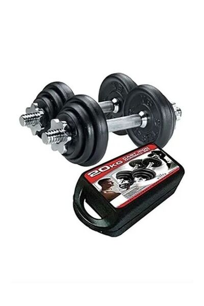 MAX STRENGTH مجموعة دمبل 20 كجم للبالغين من الجنسين مصنوعة من الحديد الزهر لل...