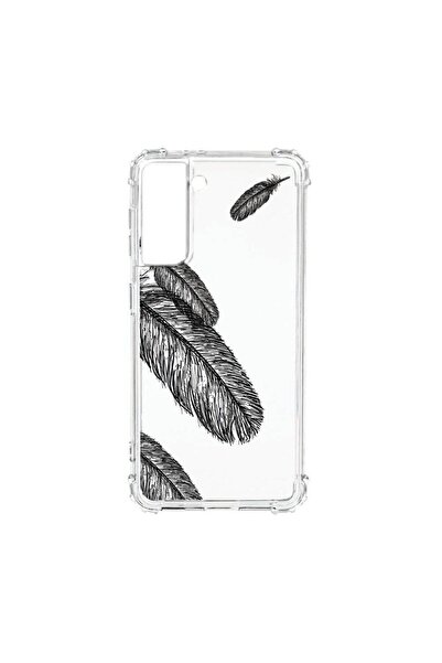 bestcase Husa Αντικραδασμική Θήκη Συμβατή με Samsung Galaxy S21, Feathers BW,...