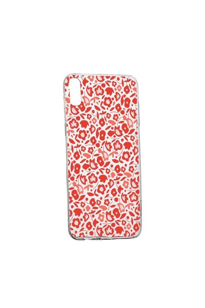 bestcase Husa Silicon Red Floweres Pattern, Compatibila cu Samsung Galaxy A02...