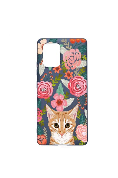 bestcase Θήκη σιλικόνης συμβατή με Samsung Galaxy M32 5G, Γάτα και Λουλούδια,...