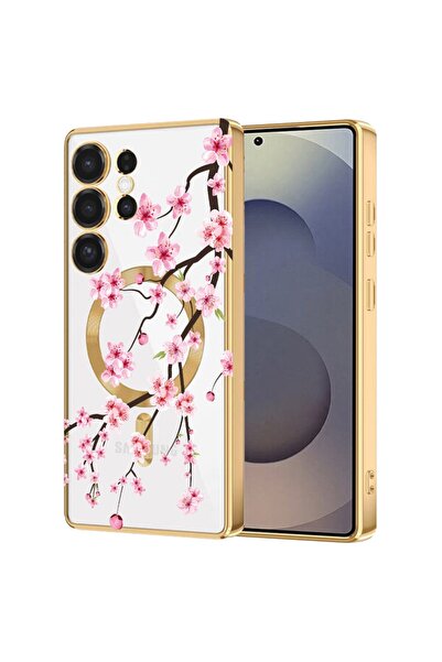 bestcase Πολυτελής Θήκη MagSafe, Συμβατή με Samsung Galaxy S24 Ultra, Άνθη Κε...