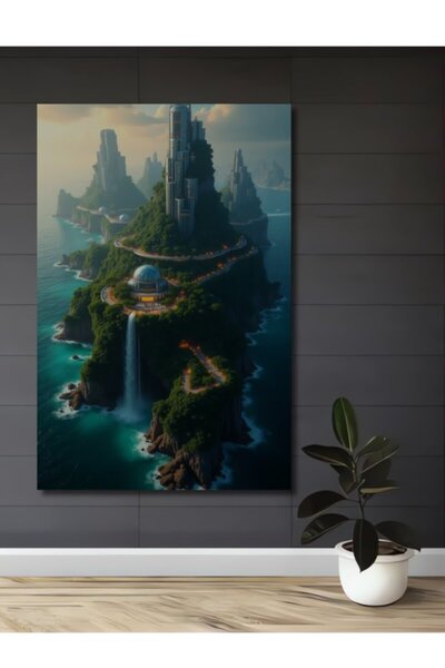 Teona Ahşap Φουτουριστική Πόλη των Νησιών, Ξύλινο Διακοσμητικό Τραπέζι με Ελα...