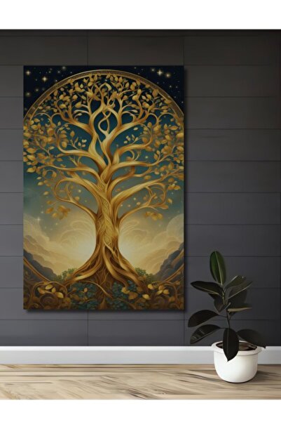 Teona Ahşap Διακοσμητικός πίνακας από ξύλο Golden Tree of Life, Σπίτι, Είσοδο...