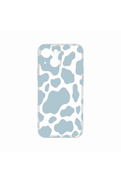 bestcase Калъф, съвместим с Apple iPhone 14 Plus, Синя крава, Устойчив на изн...
