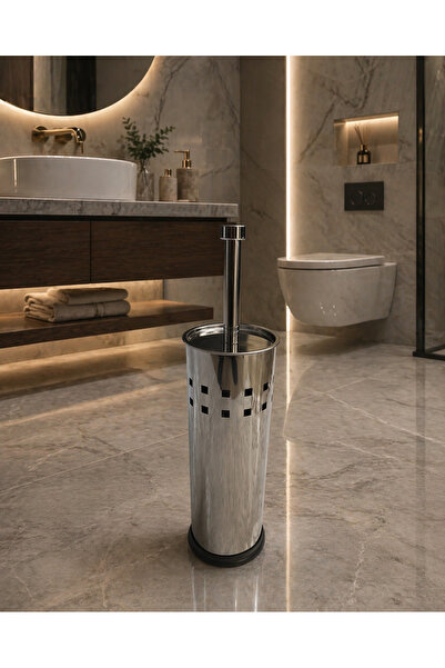 LUCKY CLOVER Κομψό και Ανθεκτικό Μεταλλικό Σετ Βούρτσας Τουαλέτας – 27 εκ.