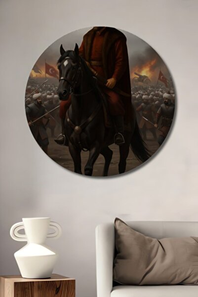 Teona Ahşap Στρογγυλό ξύλινο διακοσμητικό τραπέζι με εμφάνιση ελαιογραφίας το...