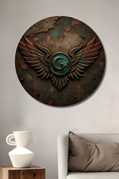 Teona Ahşap Ξύλινο Διακοσμητικό Τραπέζι με Μεταλλικό Εφέ Φτερωτού Ημισελήνου ...