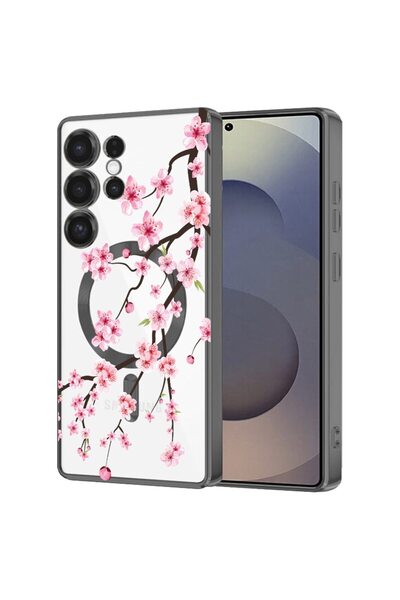 bestcase Πολυτελής Θήκη MagSafe, Συμβατή με Samsung Galaxy S24 Ultra, Άνθη Κε...