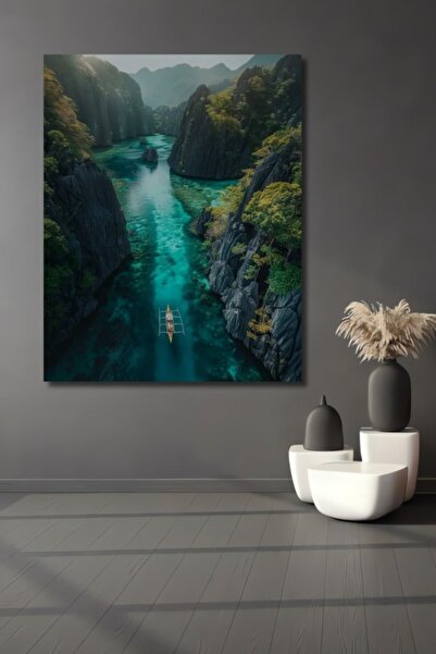 Teona Ahşap Τροπικός Παράδεισος Βαρκάδα Ξύλινο Διακοσμητικό Τραπέζι για το Σπ...