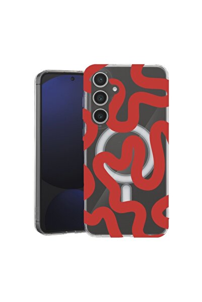 bestcase Θήκη για Samsung Galaxy S25, MagSafe Αντικραδασμική, Κόκκινη Αφηρημέ...