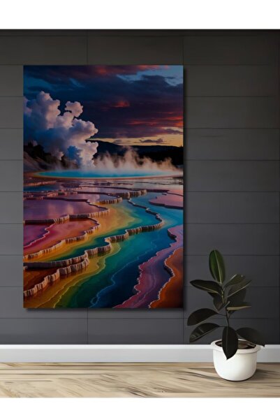 Teona Ahşap Διακοσμητικός πίνακας ξύλου με εμφάνιση ελαιογραφίας Rainbow Ther...