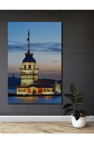 Teona Ahşap Πύργος των Κοριτσιών, Ξύλινο Διακοσμητικό Τραπέζι με Ελαιογραφία,...