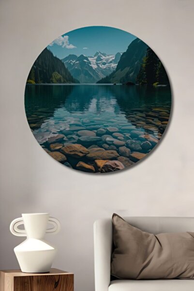 Teona Ahşap Στρογγυλό, γοητευτικό, ξύλινο διακοσμητικό τραπέζι με θέα στο βρα...