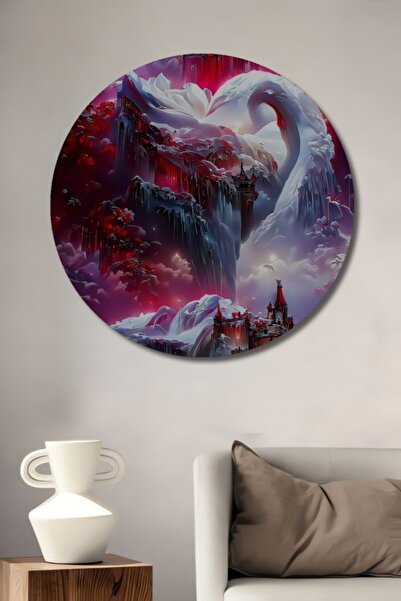 Teona Ahşap Διακοσμητικό ξύλινο τραπέζι με ελαιογραφία σε στυλ Τέχνης του Λευ...