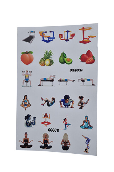 Fizello Σετ αυτοκόλλητων ετικετών για γυμναστική - 24 αυτοκόλλητα - Κομμένα μ...