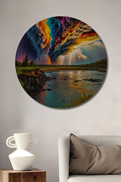 Teona Ahşap Ξύλινο διακοσμητικό τραπέζι με σχέδιο στρογγυλού ουρανού και πολύ...