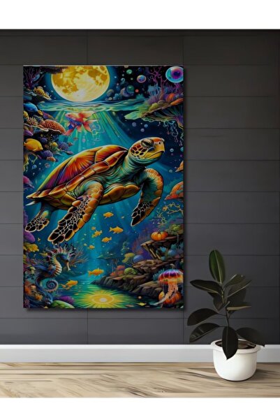 Teona Ahşap Ξύλινο διακοσμητικό τραπέζι με πολύχρωμη ελαιογραφία με θέμα τη θ...