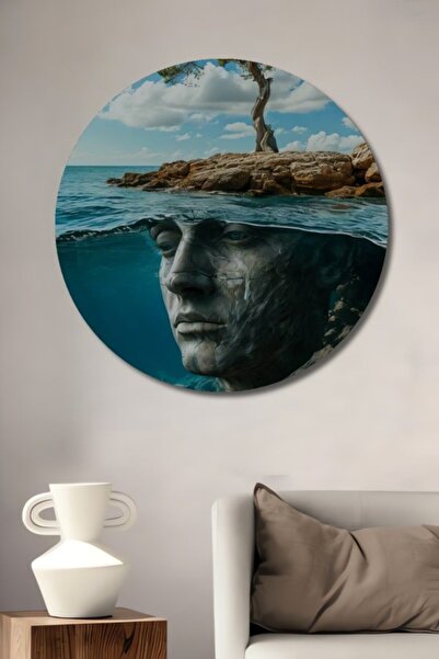 Teona Ahşap Διακοσμητικός ξύλινος πίνακας εκτύπωσης με δέντρο και γλυπτό σε σ...