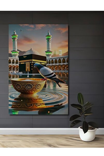 Teona Ahşap Περιστέρι των Αγίων Γηών, Ξύλινο Διακοσμητικό Τραπέζι με Ελαιογρα...