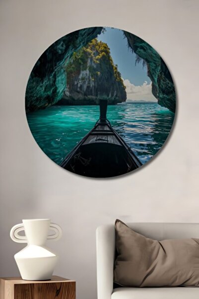 Teona Ahşap Στρογγυλό Ξύλινο Διακοσμητικό Τραπέζι με Ελαιογραφία Εξερεύνησης ...