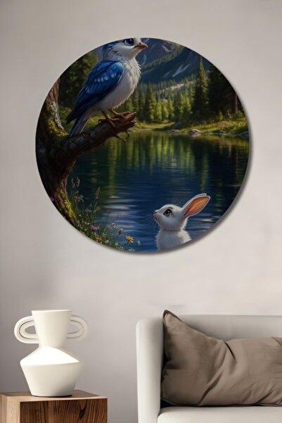 Teona Ahşap Στρογγυλό Ξύλινο Διακοσμητικό Τραπέζι με θέμα το Παραμύθι, το Που...