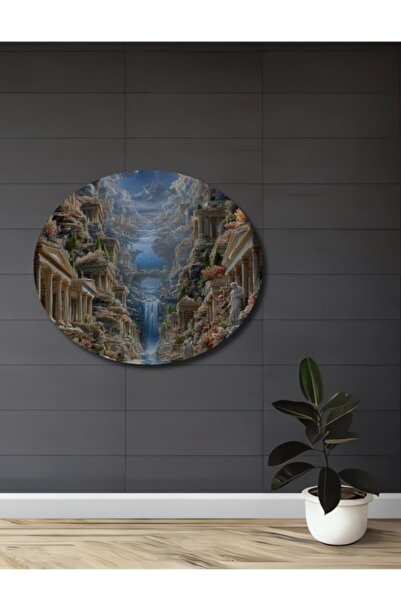 Teona Ahşap Ξύλινο Διακοσμητικό Τραπέζι με Σχέδιο Καταρράκτη Ατλαντίδας, Σπίτ...