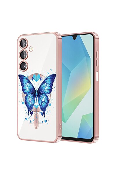 bestcase Πολυτελής Θήκη MagSafe, Συμβατή με Samsung Galaxy A56, Μπλε Πεταλούδ...