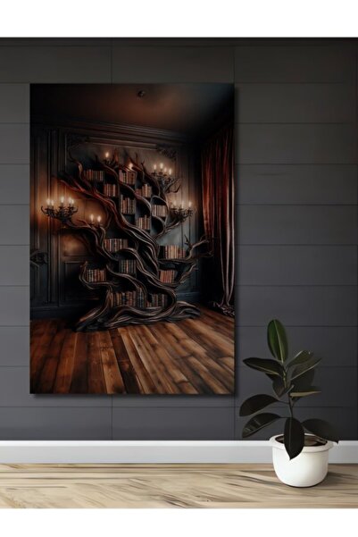 Teona Ahşap Διακοσμητικός πίνακας ξύλου με ελαιογραφία σε στυλ βιβλιοφιλικού ...